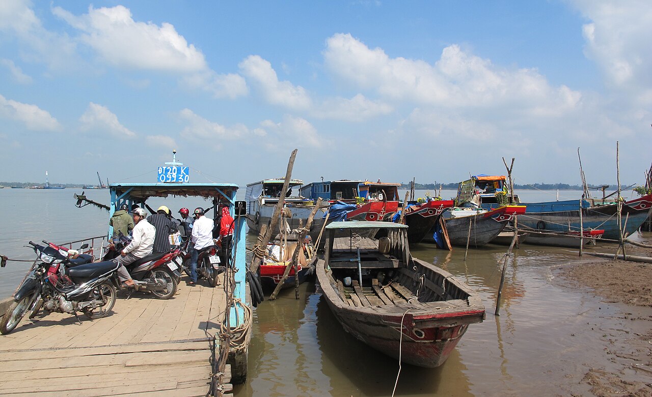 Sông Tiền ở Tân Châu, An Giang